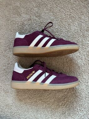 Adidas Spezial Burgundy Suede Sneakers with White Stripes